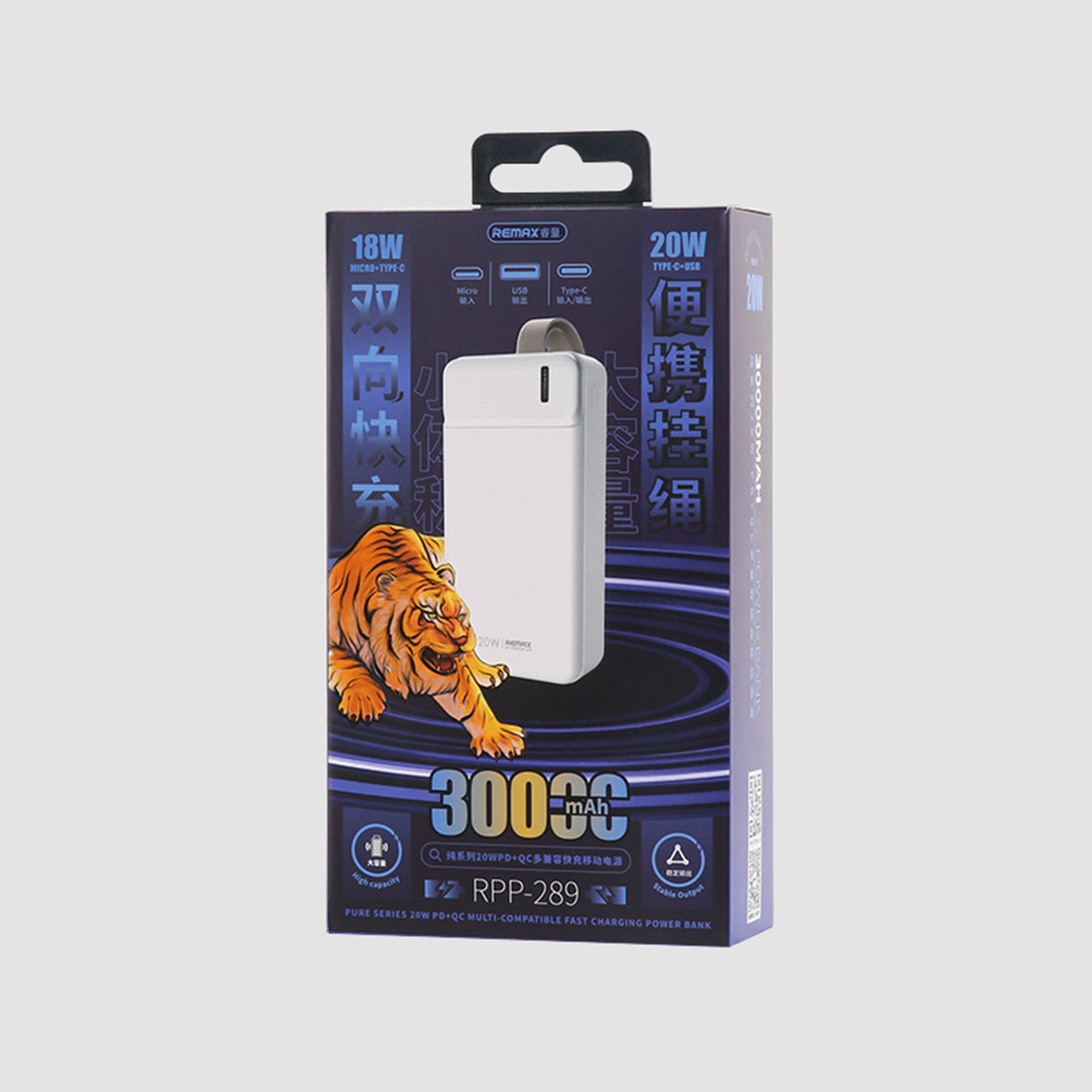 Pin sạc dự phòng 30000mAh Remax RPP-289 Sạc nhanh 20W PD QC Remax RPP-289 - Hàng Chính Hãng