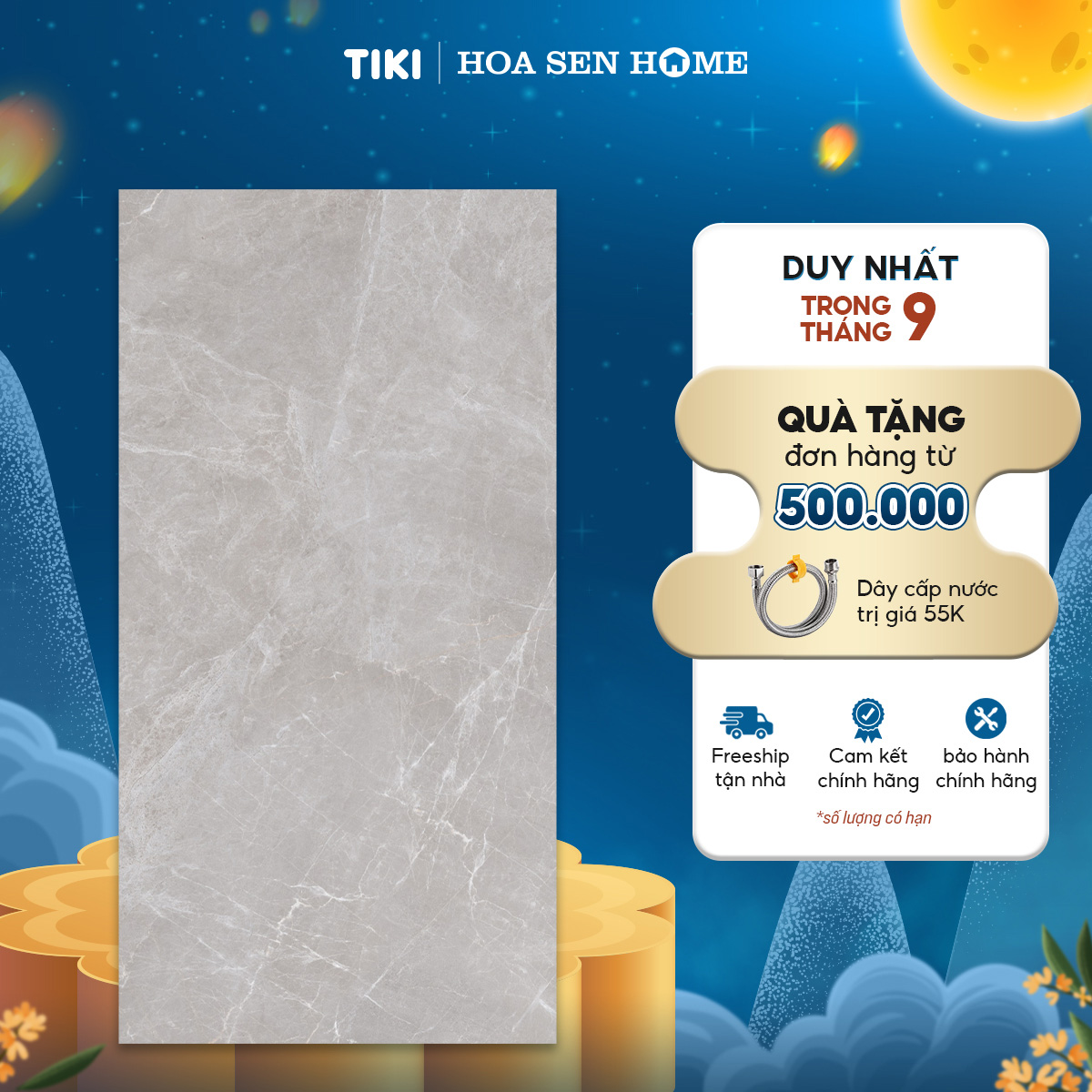 Gạch men lát nền LUSTRA INDAL0601200078 loại gạch granite vân đá tự nhiên, độ dày 9.4mm, gạch 1 face, kích thước 600mmx1200mm, thùng 2 viên - Hàng chính hãng