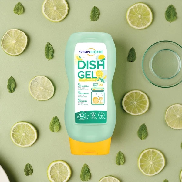Gel rửa chén bát Stanhome 720ml - All in 1 - hương chanh bạc hà