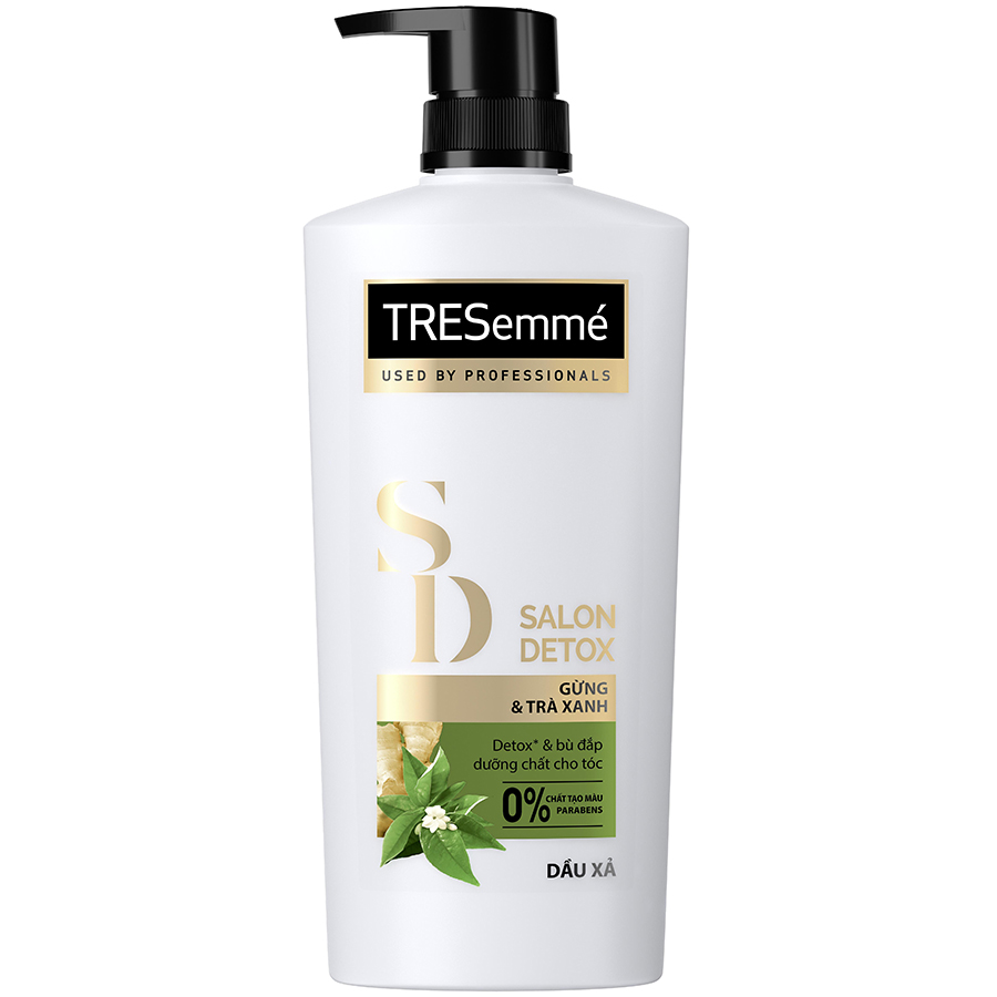 Dầu xả TRESEMME Salon Detox Cho tóc chắc khỏe bóng mượt Gừng và Trà Xanh Kem xả Giúp Detox tóc sạch sâu 620g