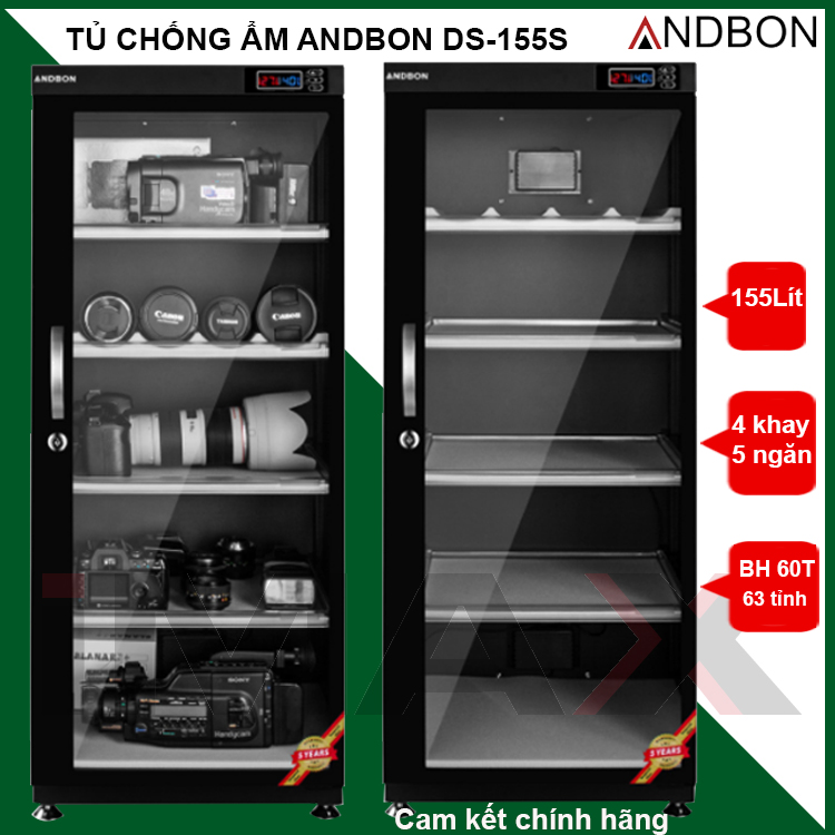 Tủ chống ẩm 155 lít Andbon DS-155S - Hàng chính hãng