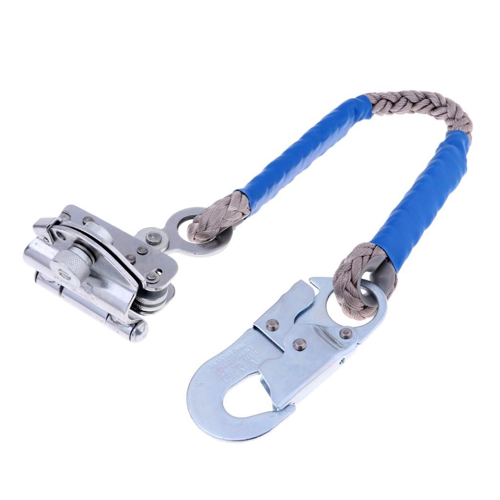 16mm Outdoor Rock Climbing Ascender Rigger Rope Grab Shock Lanyard Snap Hook