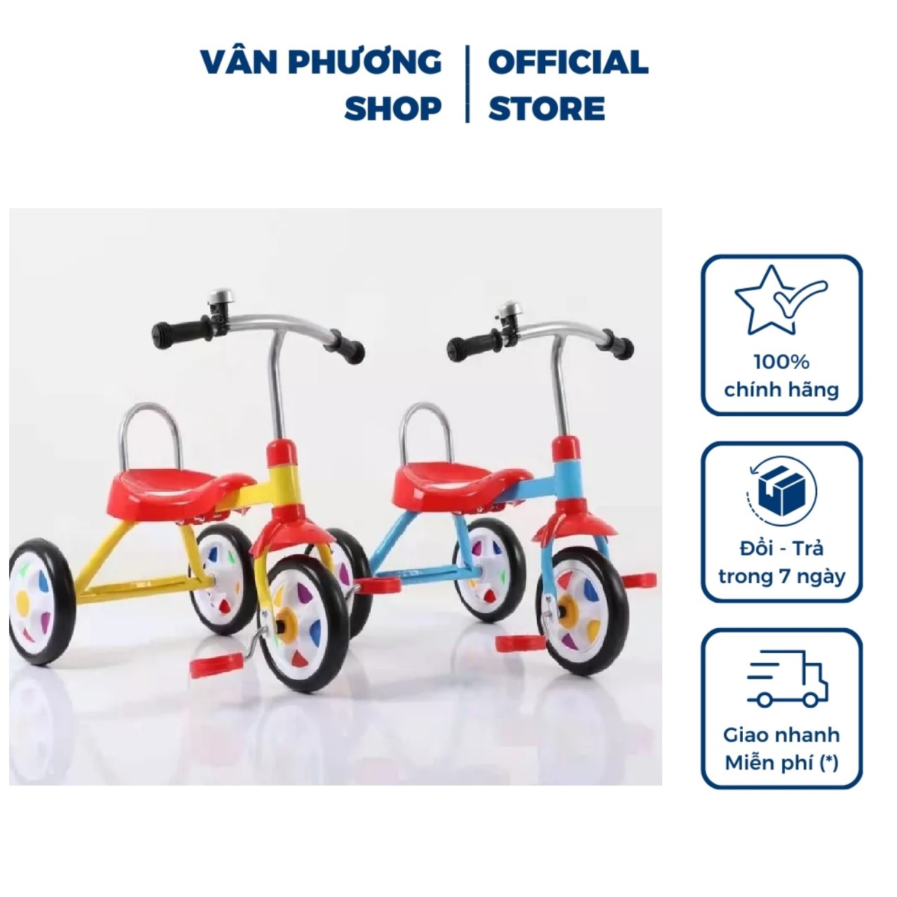 Xe Đạp Ba Bánh Vân Phương Shop Cho Bé 1-4 Tuổi - Hàng Chính Hãng