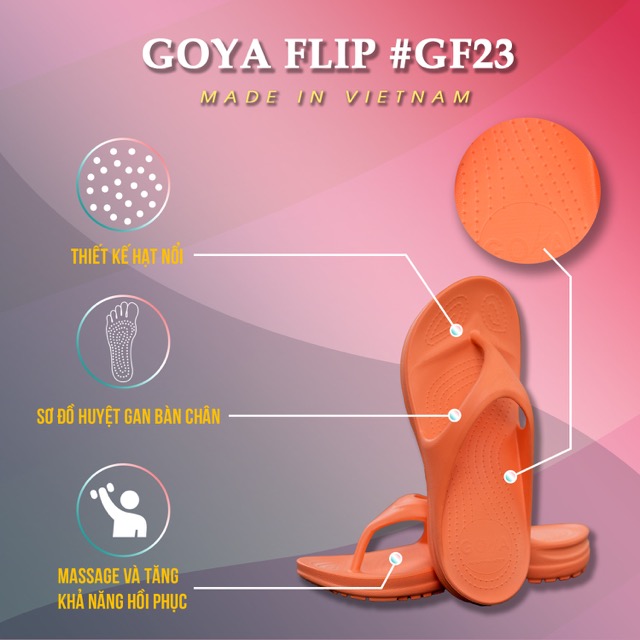 [HOT] Dép Thể thao chạy bộ Goya Flip GF23 - Màu Cam