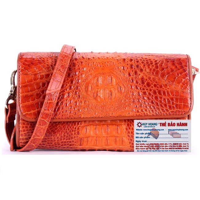 Túi Đeo Nữ Da Cá Sấu Huy Hoàng HT6257 (12 x 21 cm) - Vàng
