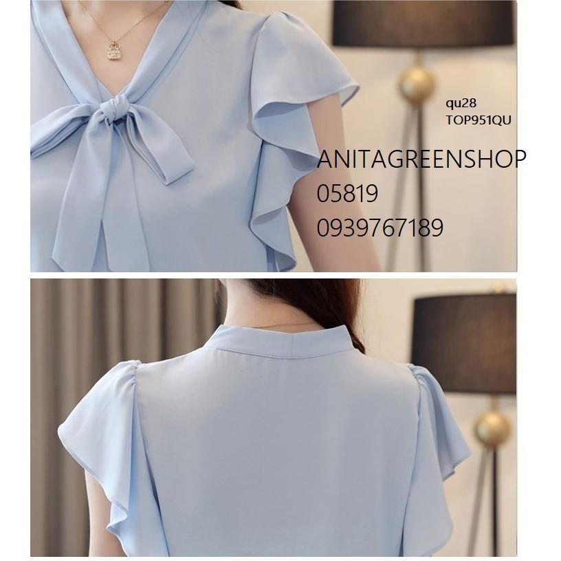 TOP860 ÁO VOAN PHỐI NƠ CỔ