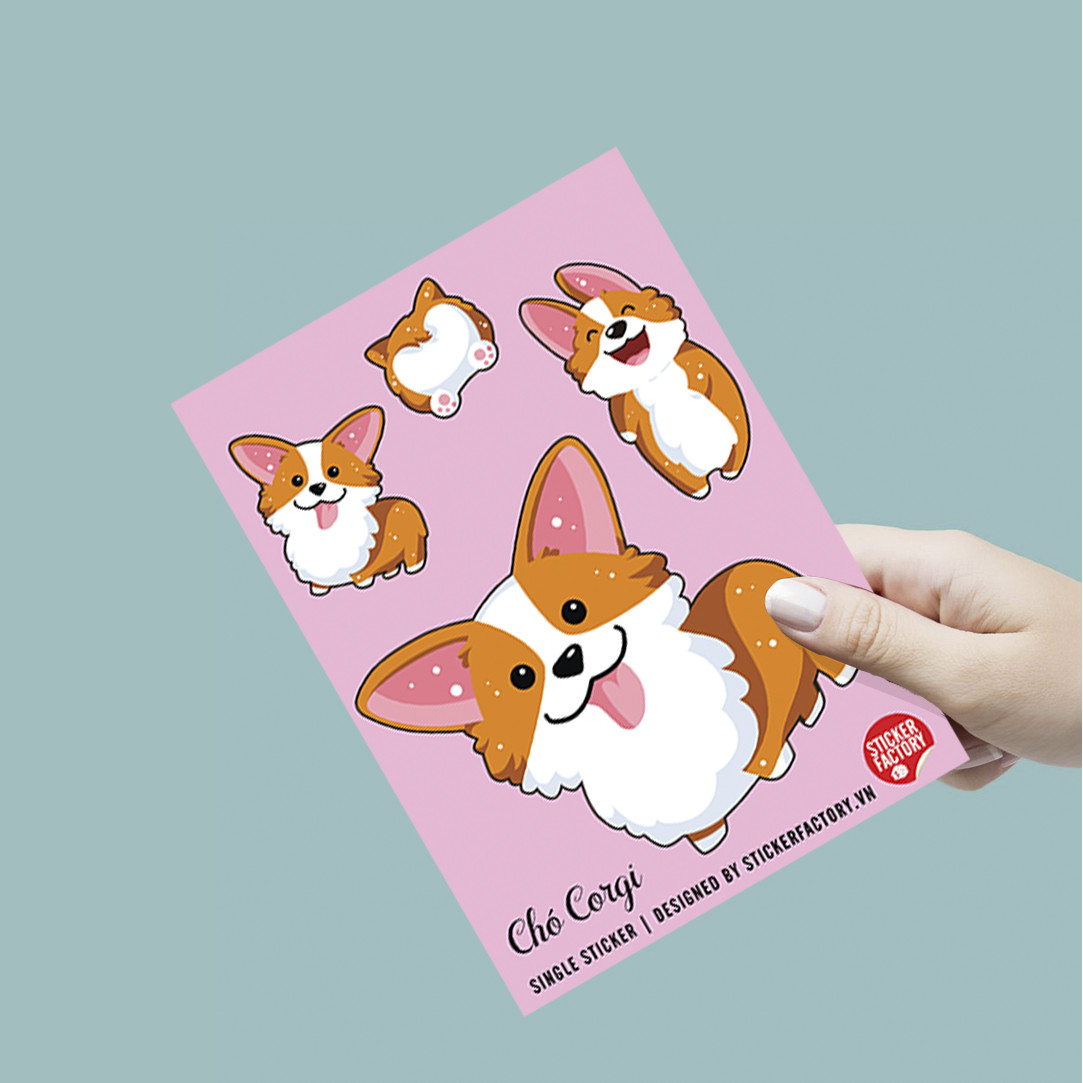 Chó Corgi - Single Sticker hình dán lẻ