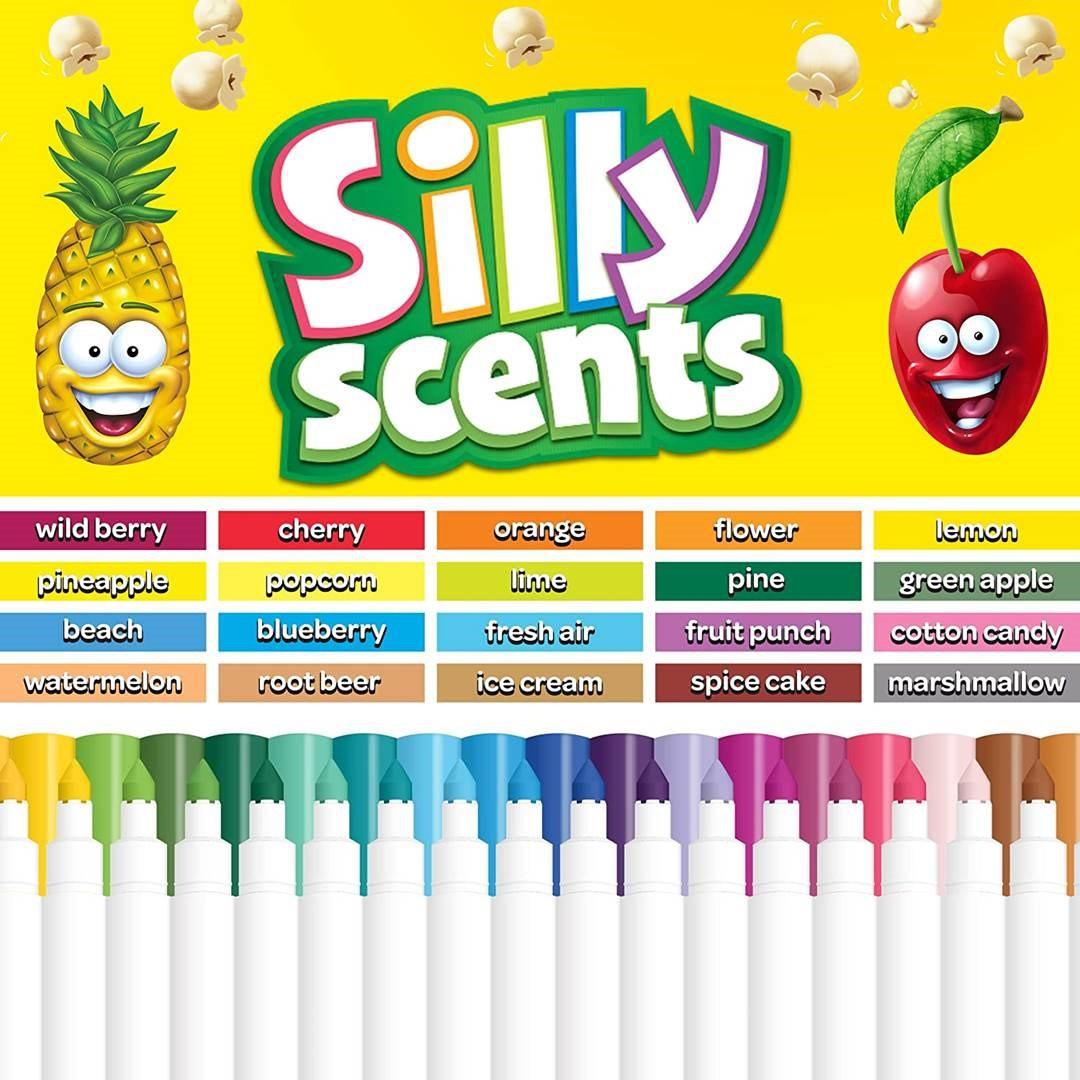BÚT LÔNG TÔ MÀU NÉT MẢNH & DÀY CRAYOLA 120 CÂY Washable & Silly Scents