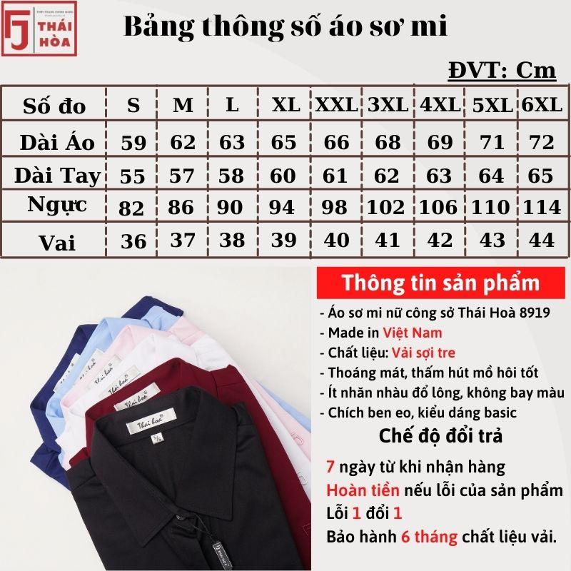 Áo sơ mi nữ Thái Hòa đẹp công sở bigsize cao cấp sợi tre màu hồng 8919-02-01