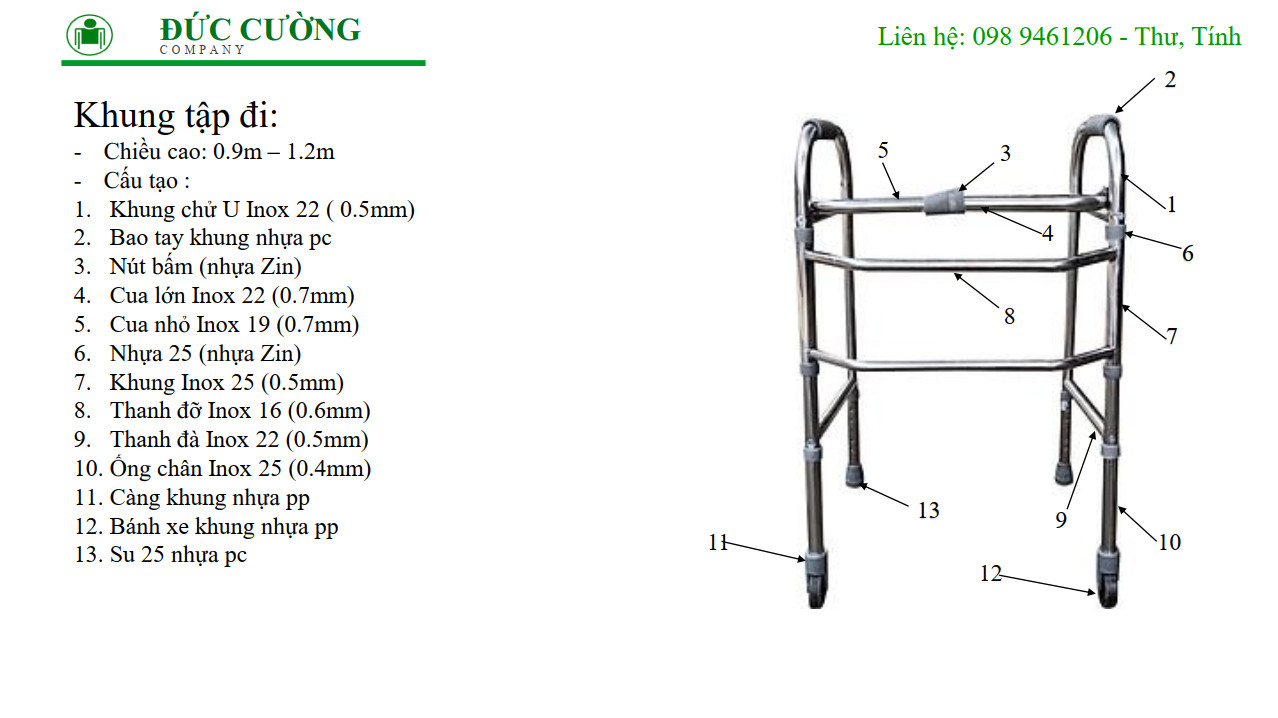 Khung tập đi hỗ trợ cho người già, người khuyết tật