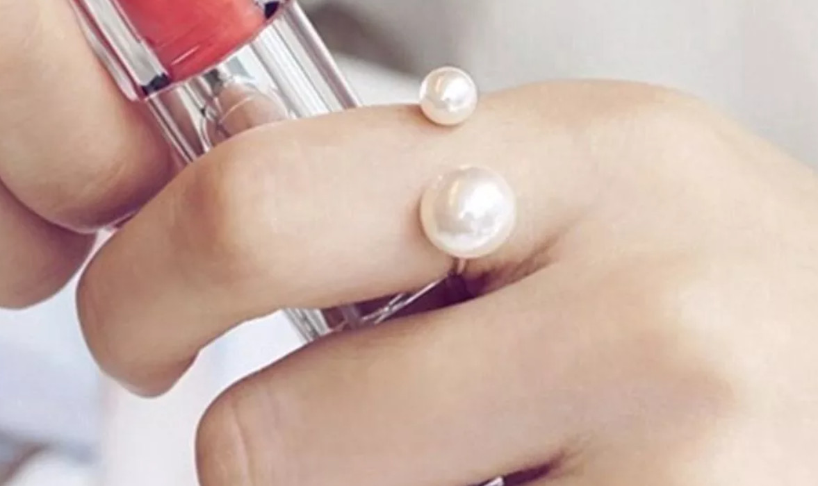 Nhẫn mở hình ngọc trai nhựa