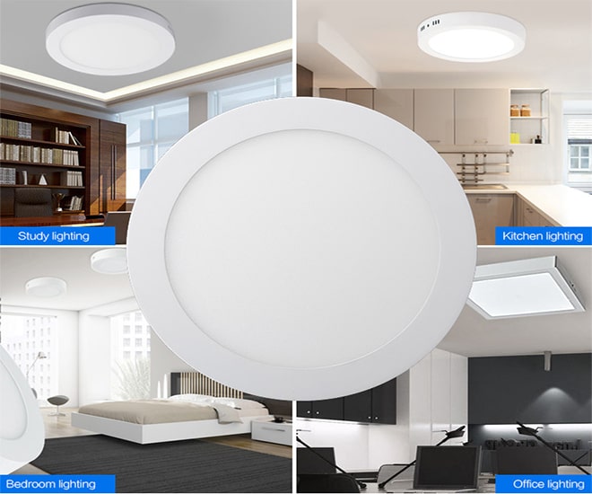 Đèn led ốp trần nổi 12W vuông tròn ánh sáng trắng