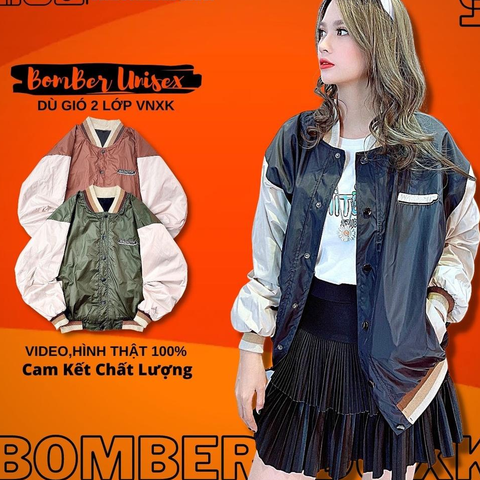 Áo Khoác Nam Nữ Dù 2 Lớp Cao Cấp Chất Siêu Đẹp Bomber Jackets Gió Nam Nữ WASNOTP