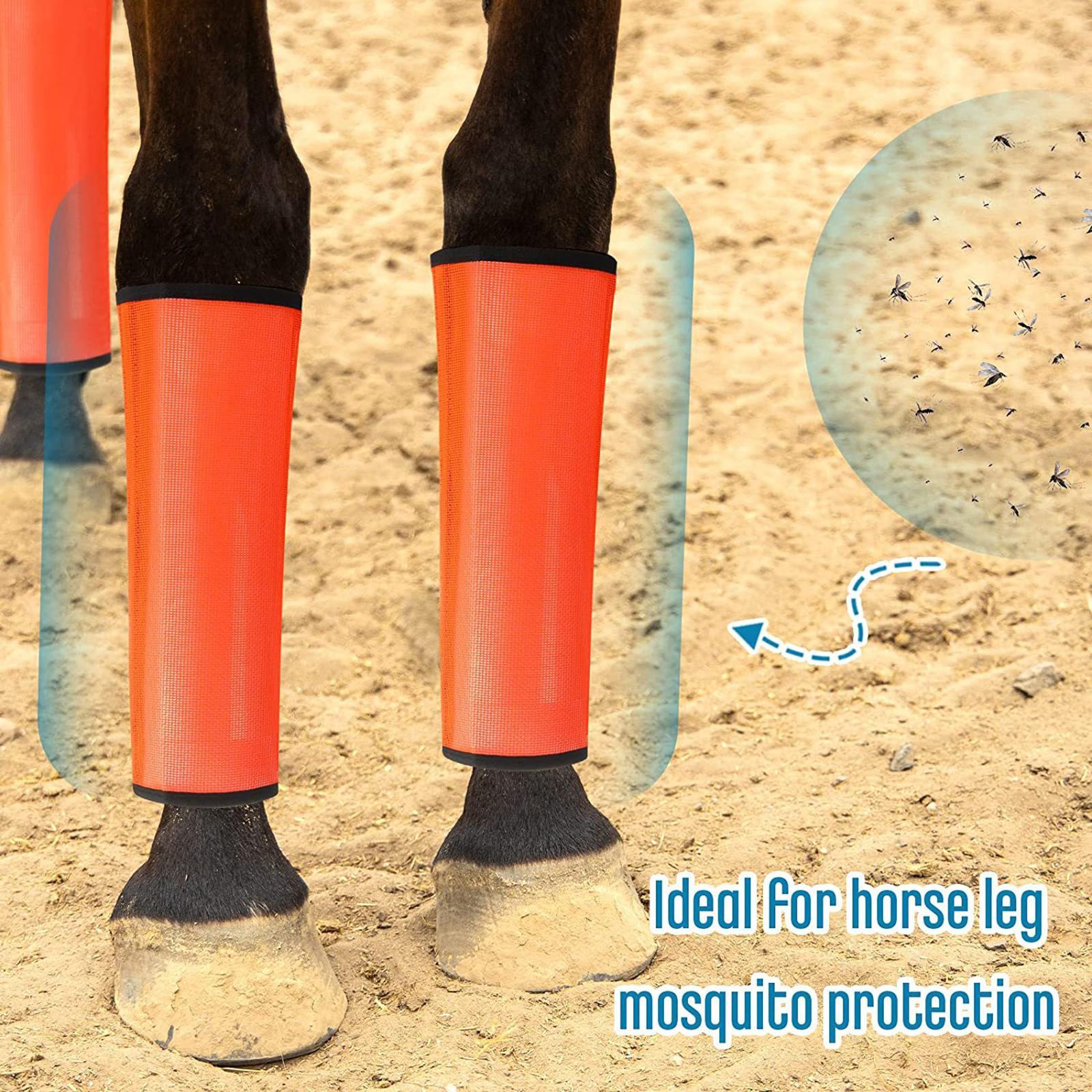 4Pcs Horse Mesh Fly Boots Fly Leggings for Preventing Flies Bites