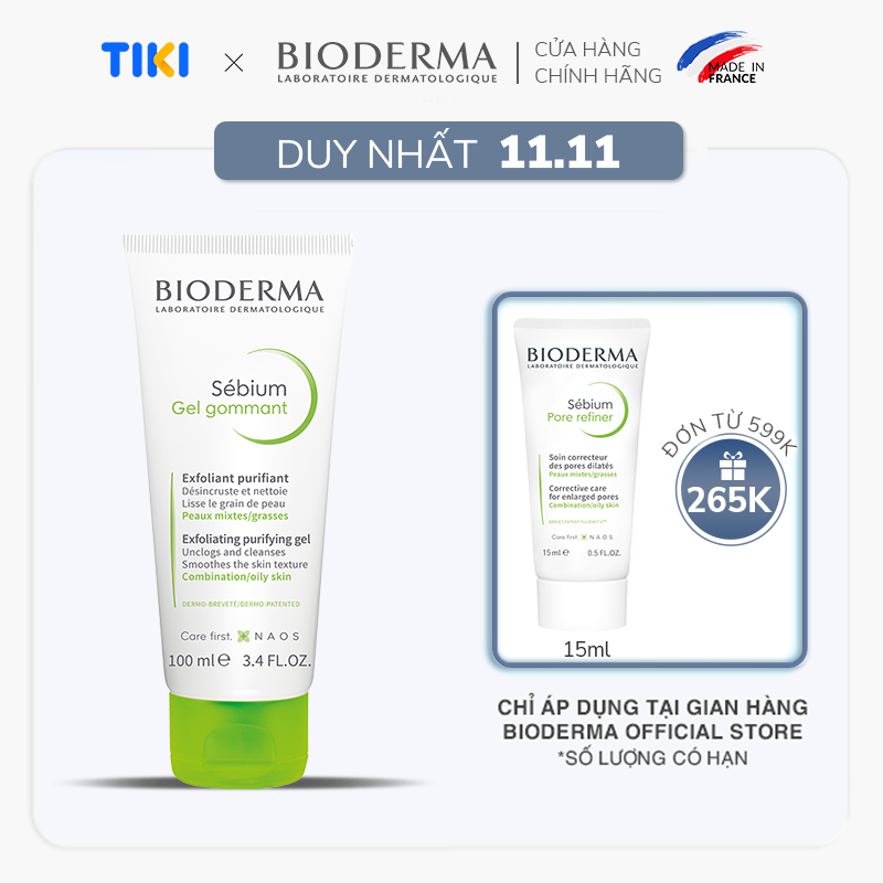 Gel Tẩy Tế Bào Chết Làm Mịn Da Bioderma Sebium Gel Gommant - 100ml