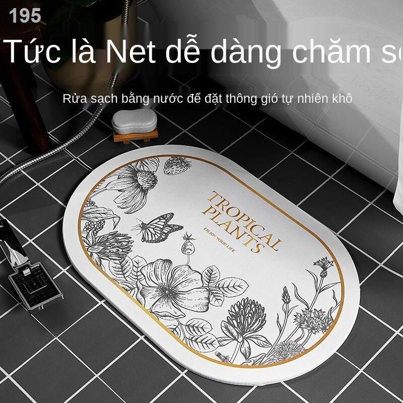 【hàng mới】Nhẹ sang trọng phòng tắm bùn tảo cát thấm tấm lót nhà vệ sinh sàn thảm cửa diatomite chống trượt