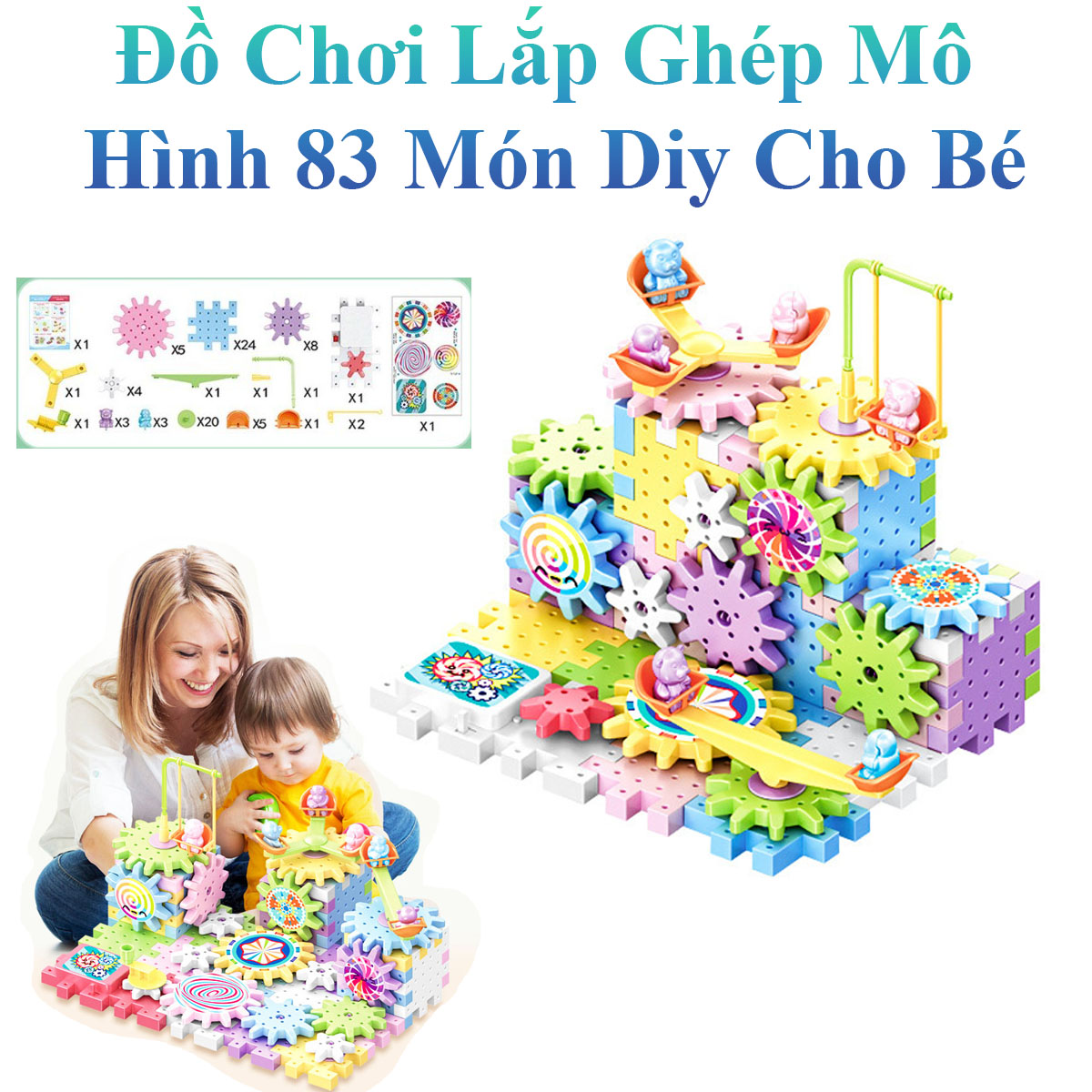 Đồ Chơi Lắp Ghép Mô Hình 83 Món Diy Cho Bé