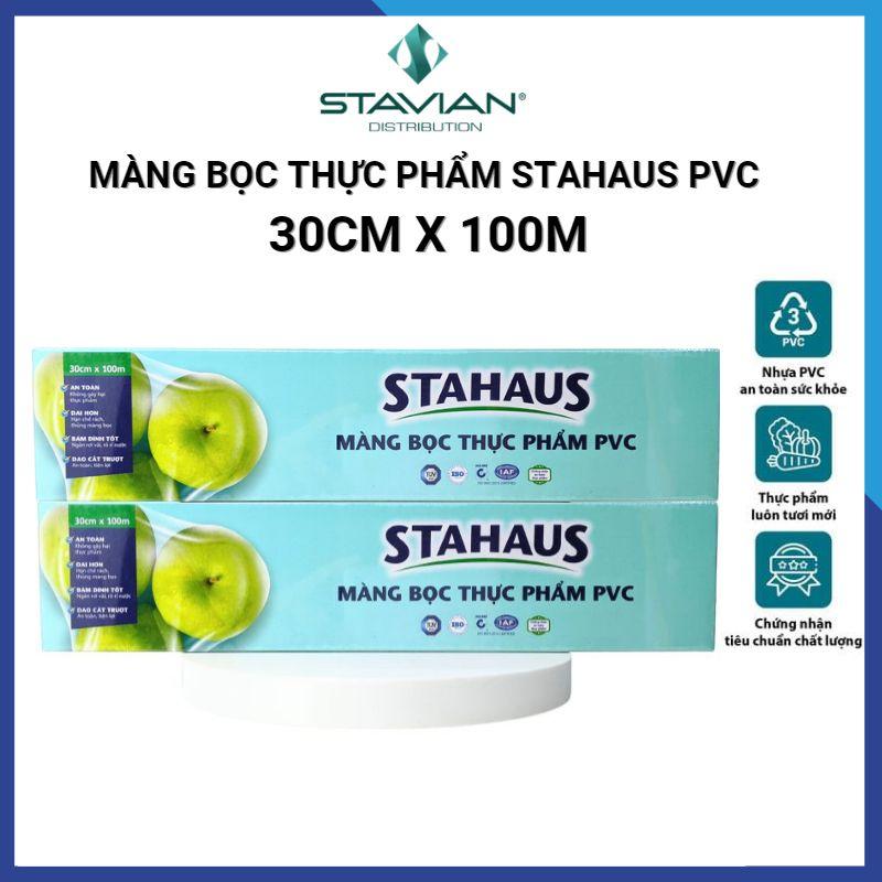 Màng bọc thực phẩm STAHAUS 30cm x 100m màng bọc co giãn tốt từ nhựa PVC an toàn