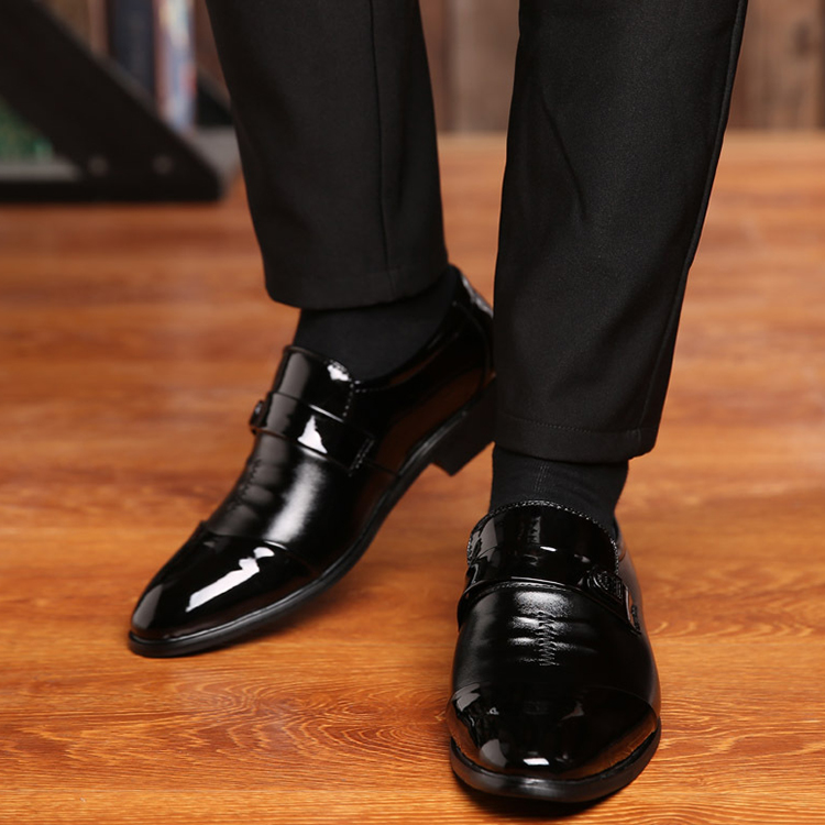 Men's formal business shoes point toe slip on dress shoes
