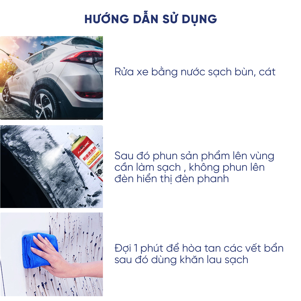 Dung dịch tẩy sạch vết nhựa đường hắc ín - Chai Tẩy Nhựa Đường dầu hắc Và Vết Bẩn Xe Ô Tô