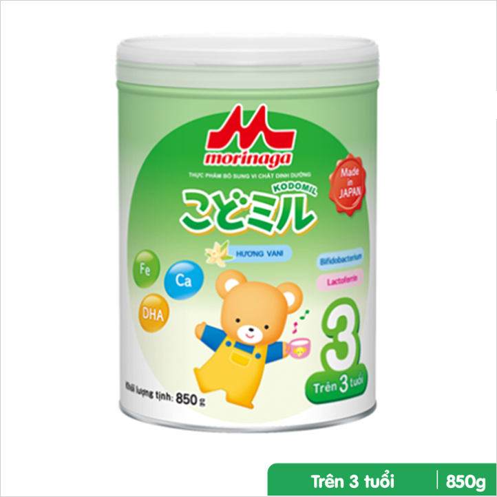 Hình ảnh Sữa Morinaga Số 3 Hương Vani - Kodomil (850g) dành cho bé trên 36 tháng tuổi