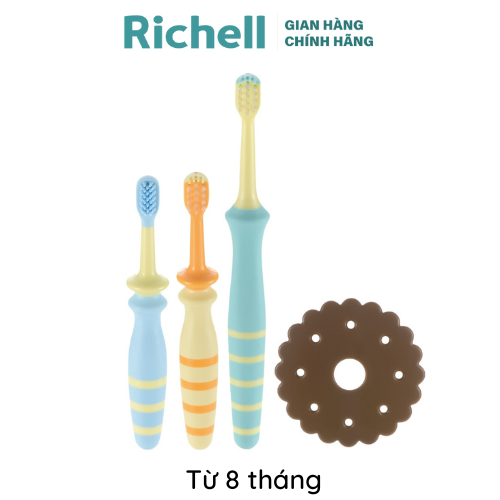 Bộ bàn chải trẻ em 3 bước TLI Richell Nhật Bản từ 8 tháng | Baby