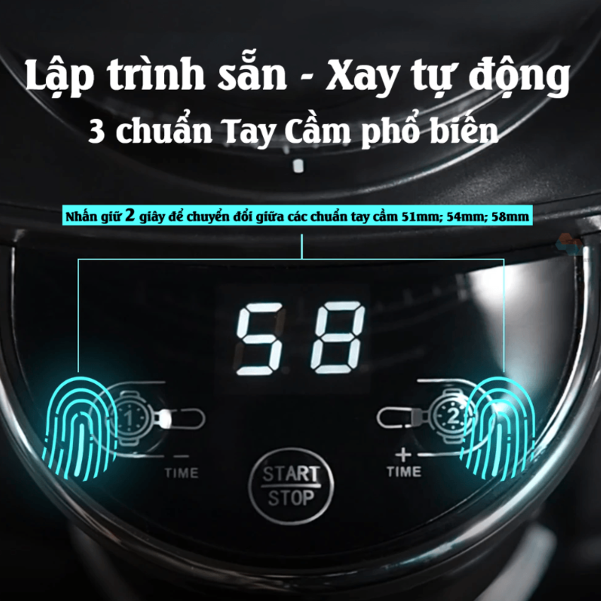 Máy xay hạt cà phê tự động, tích hợp 34 chế độ xay. Thương hiệu Mỹ HiBREW cao cấp G3 - HÀNG CHÍNH HÃNG