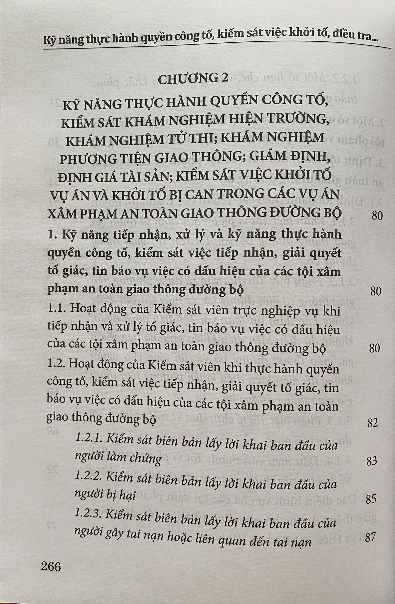 Kỹ Năng Thực Hành Quyền Công Tố, Kiểm Sát Việc Khởi Tố, Điều Tra, Truy Tố, Xét Xử Sơ Thẩm Vụ Án Về Các Tội X.  âm phạm An Toàn Giao Thông