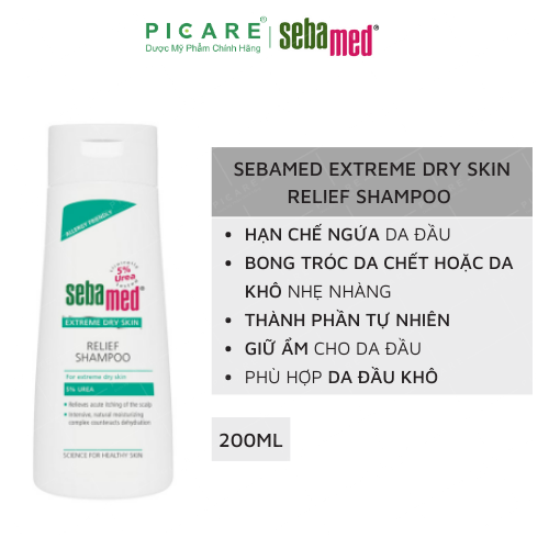 Dầu Gội Đầu Ngăn Ngừa Khô, Ngứa Sebamed Extreme Dry Skin Relief Shampoo 5% Urea 200ml