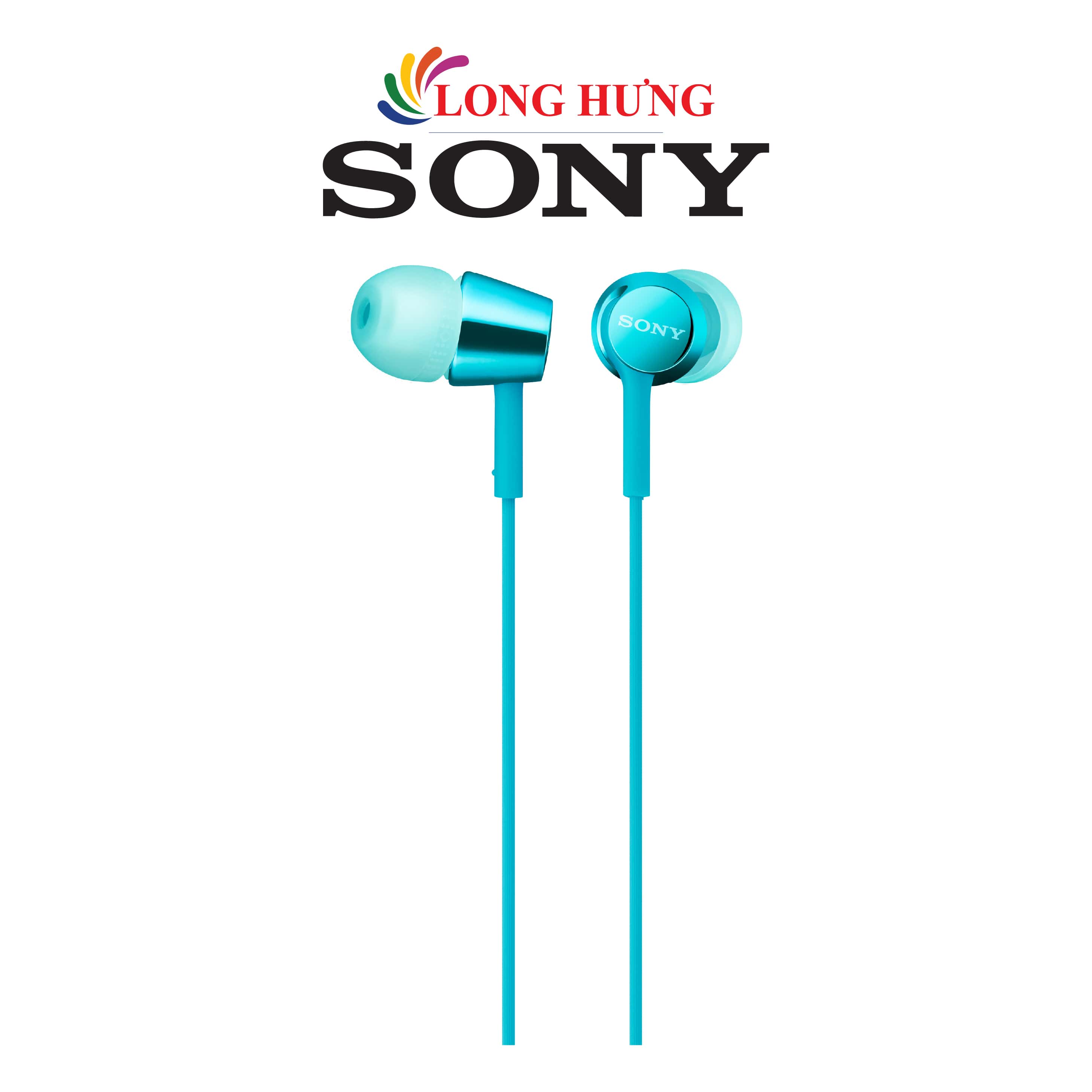 Tai Nghe Có Dây Sony Mdr - Ex155Ap - Hàng Chính Hãng - Xanh Nhạt