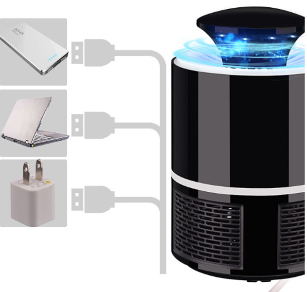 Máy bắt muỗi và diệt côn trùng UV LED Mosquito Killer - Light Controll cao cấp (đen) tặng kèm 2 gương mini