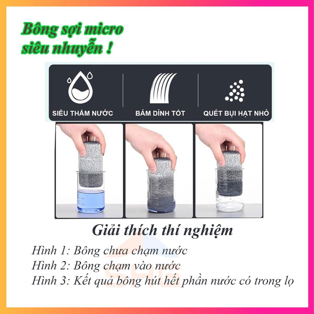 CÂY LAU NHÀ TỰ VẮT CÓ GẠT NƯỚC BÔNG GÀI 2 ĐẦU, BÔNG 12X38 CM