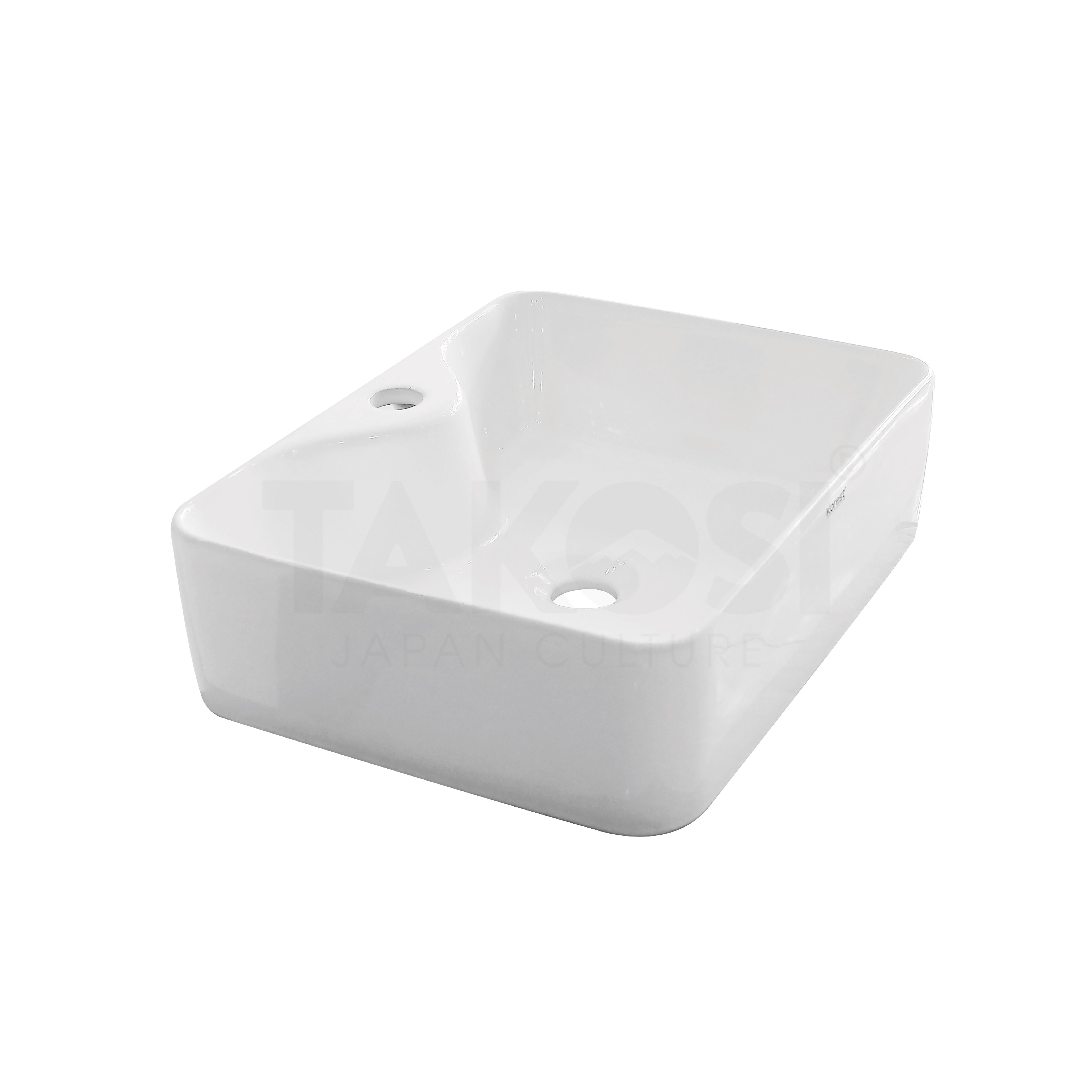 Chậu Lavabo, Chậu rửa mặt phòng tắm hình vuông Takosi TKC111 đặt bàn dùng gia đình, khách sạn - hàng chính hãng bảo hành 10 năm