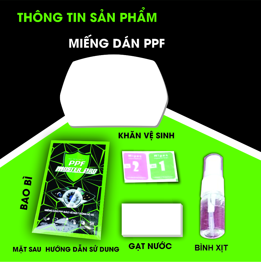 Miếng Dán PPF Bảo Vệ Mặt Đồng Hồ Xe  Exciter 155 | Chất Liệu Film PPF