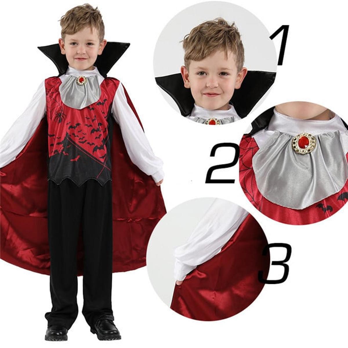 Bộ Trang Phục Ma Cà Rồng Kèm Áo Choàng - Hóa Trang Halloween Bé Trai - Size XL - Nuan Nuan B0187