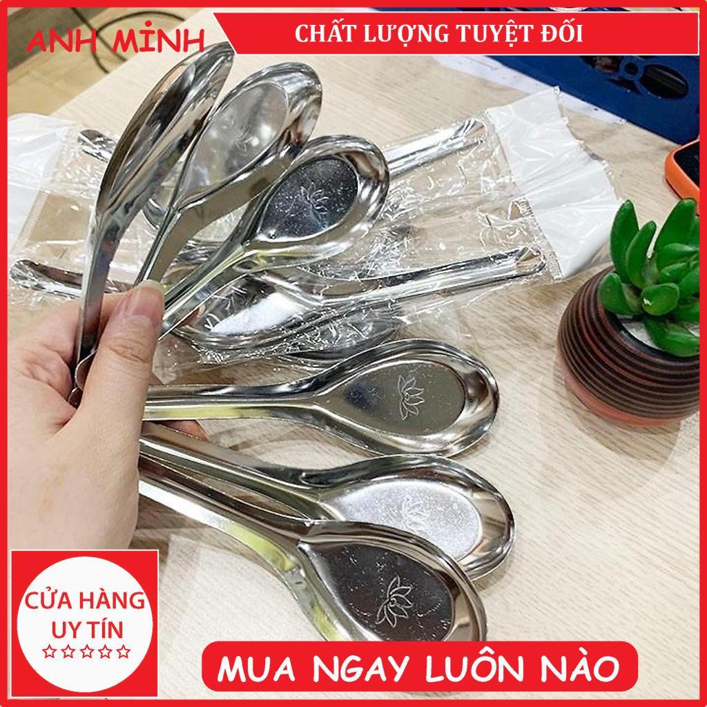 Bộ 5 Muỗng ăn cơm inox, muỗng canh, muỗng inox, muỗng cà phê, muỗng nhựa