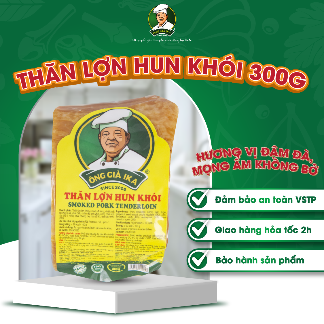 [Chỉ Giao Hà Nội] Thăn lợn hun khói 300g