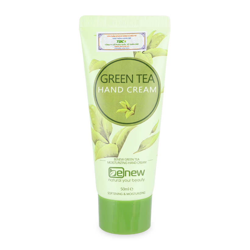 Kem dưỡng da tay trà xanh dịu nhẹ Benew Green Tea Hand Cream Hàn Quốc 50ml + tặng Móc khoá