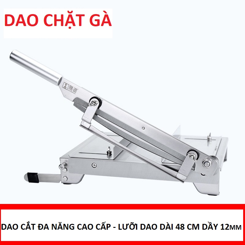 Bàn cắt thịt gà, cắt xương, thái thịt đông đá Đa Năng Cao Cấp - Bản đặc biệt 4.2 Kg. Lưỡi dao chặt gà dài 48 Cm