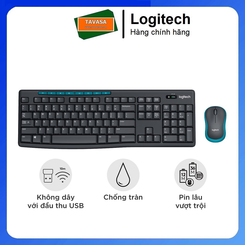 Combo chuột phím không dây Logitech MK275 - Hàng chính hãng