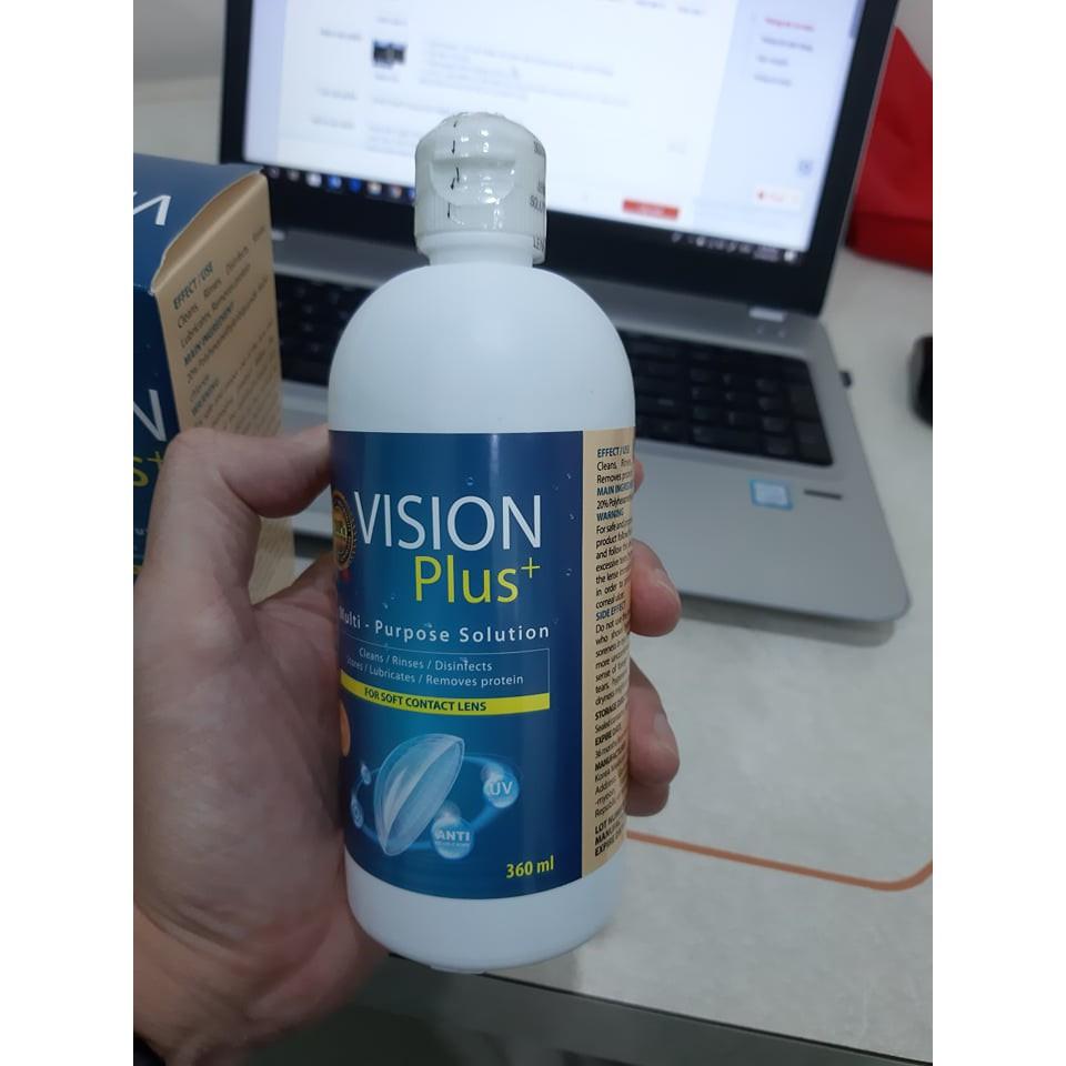 Dung Dịch Ngâm Kính Áp Tròng Vision Plus + loại 360ml ( Nước ngâm lens )