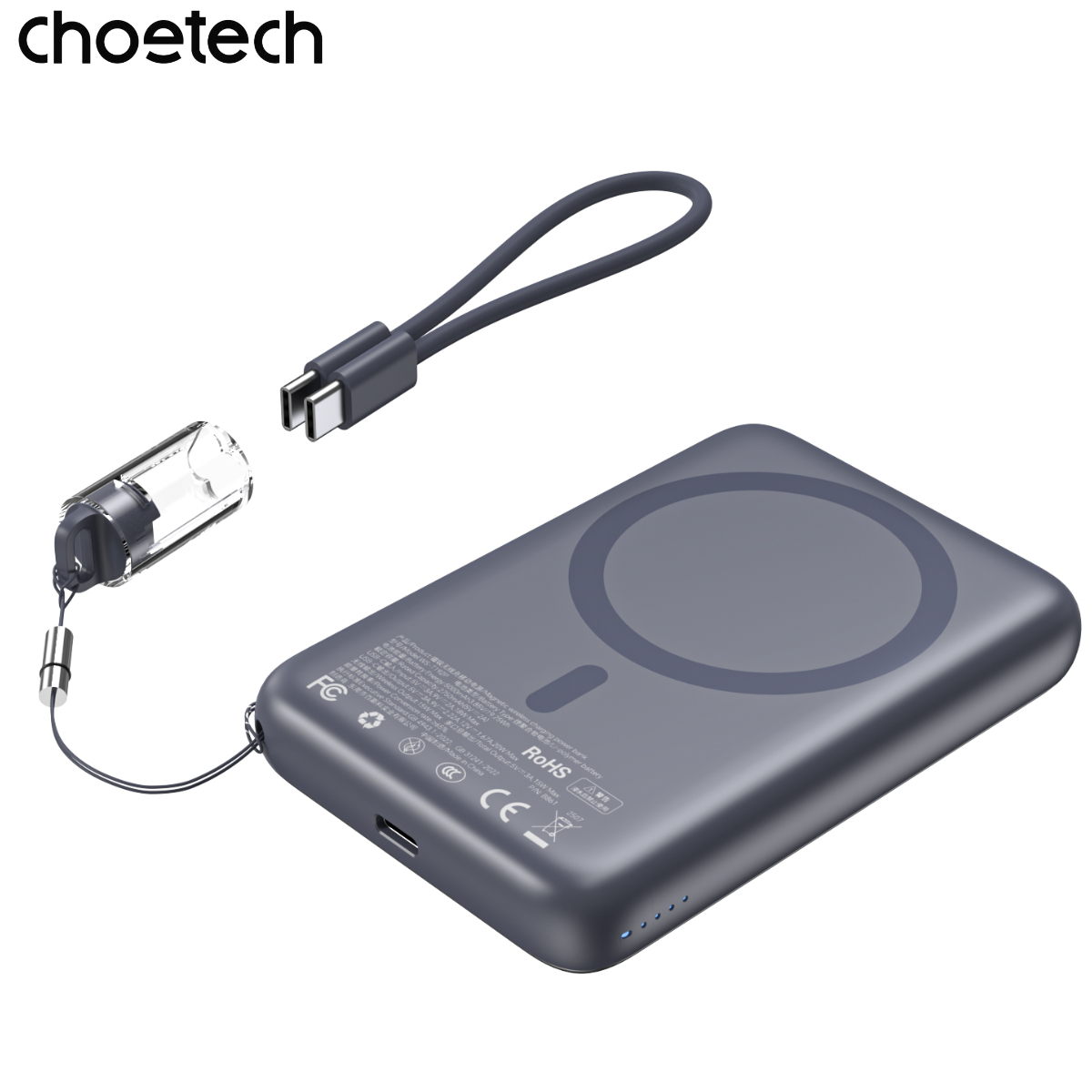 Pin Sạc Dự Phòng Không Dây Từ Tính Choetech B862 Công Suất 22.5W Siêu Mỏng 10000mAh - Hàng chính hãng