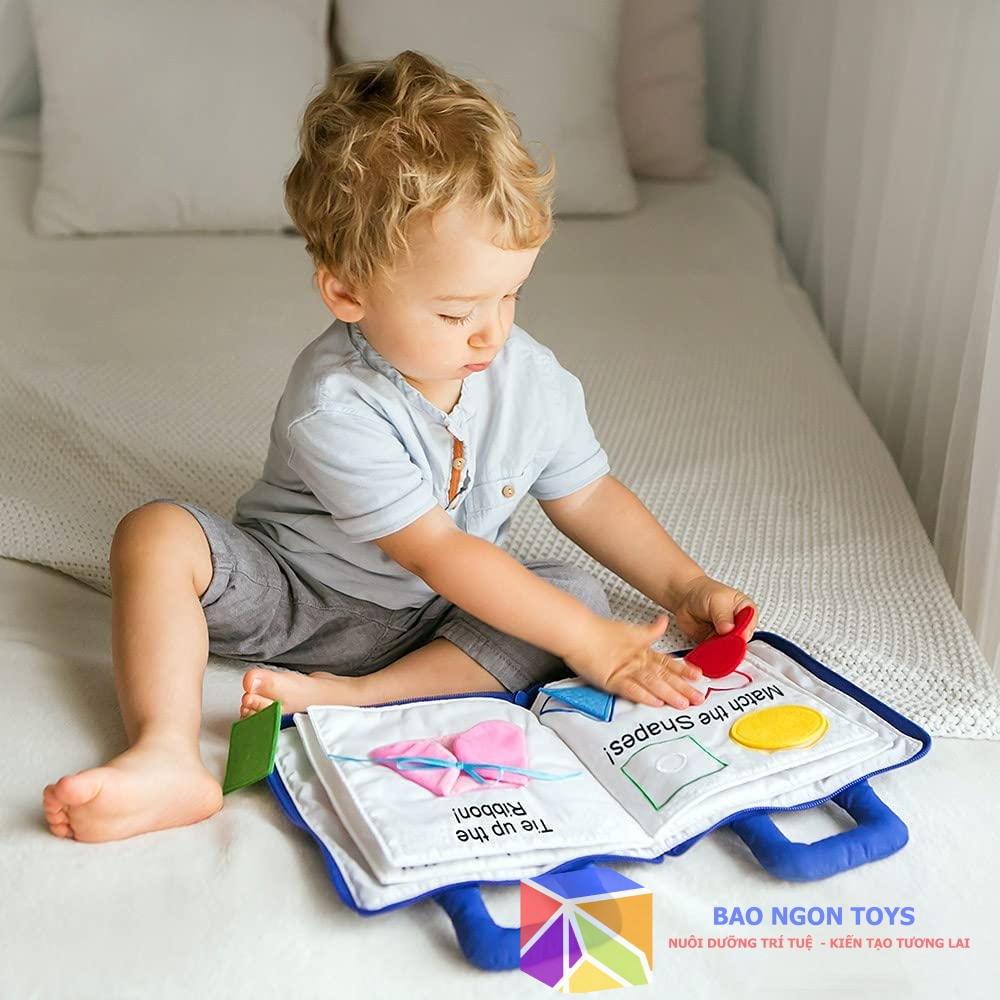 SÁCH VẢI KỸ NĂNG QUIET BOOK RÈN LUYỆN CÁC KỸ NĂNG VẬN ĐỘNG TINH VÀ GIÚP BÉ HỌC TIẾNG ANH - SV73