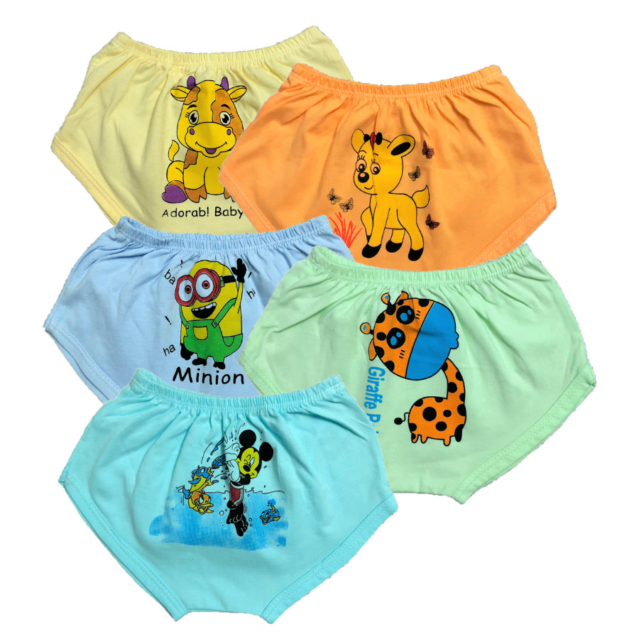 Combo 10 quần chip đùi cotton màu nhạt cho bé trai, bé gái, chất vải cotton thoáng mát, mềm, thấm hút mồ hôi