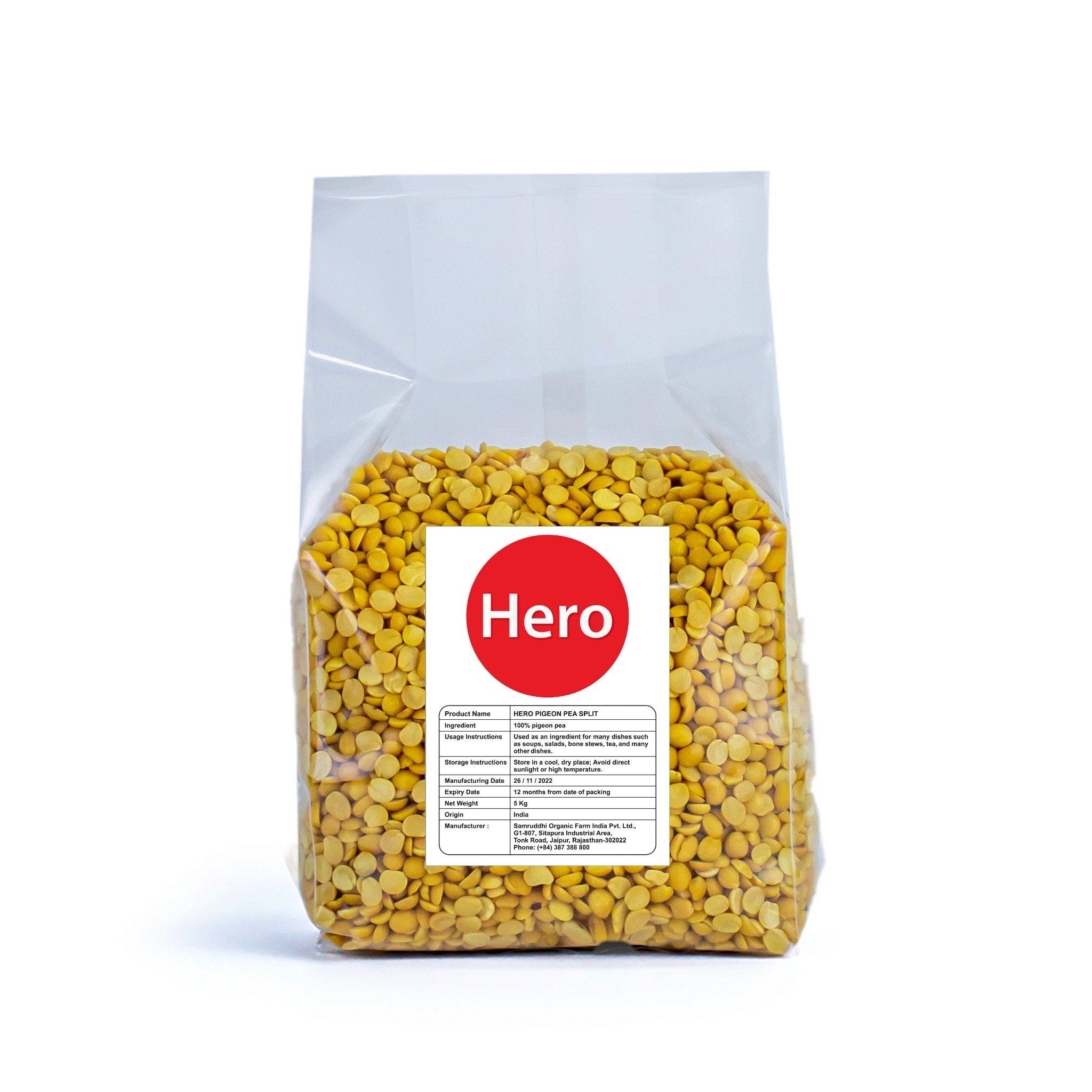 Combo  1KG X 3 Đậu Săng Không Vỏ Hero Toor Dal Nhập Khẩu