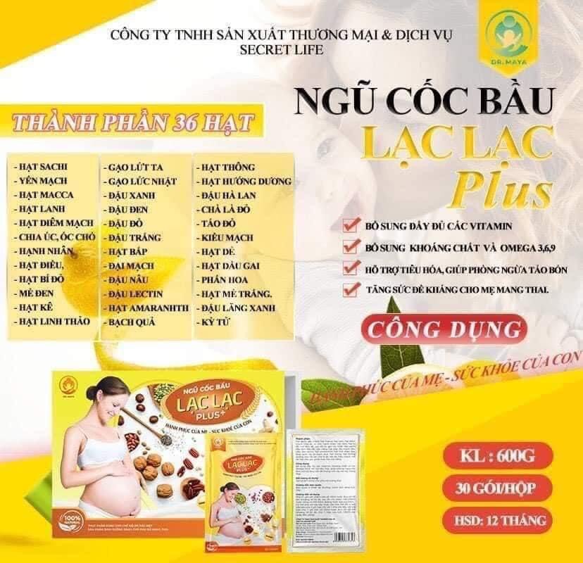 Ngũ Cốc Bầu Lạc Lạc Plus 30 gói 600g Tặng quà cho bé