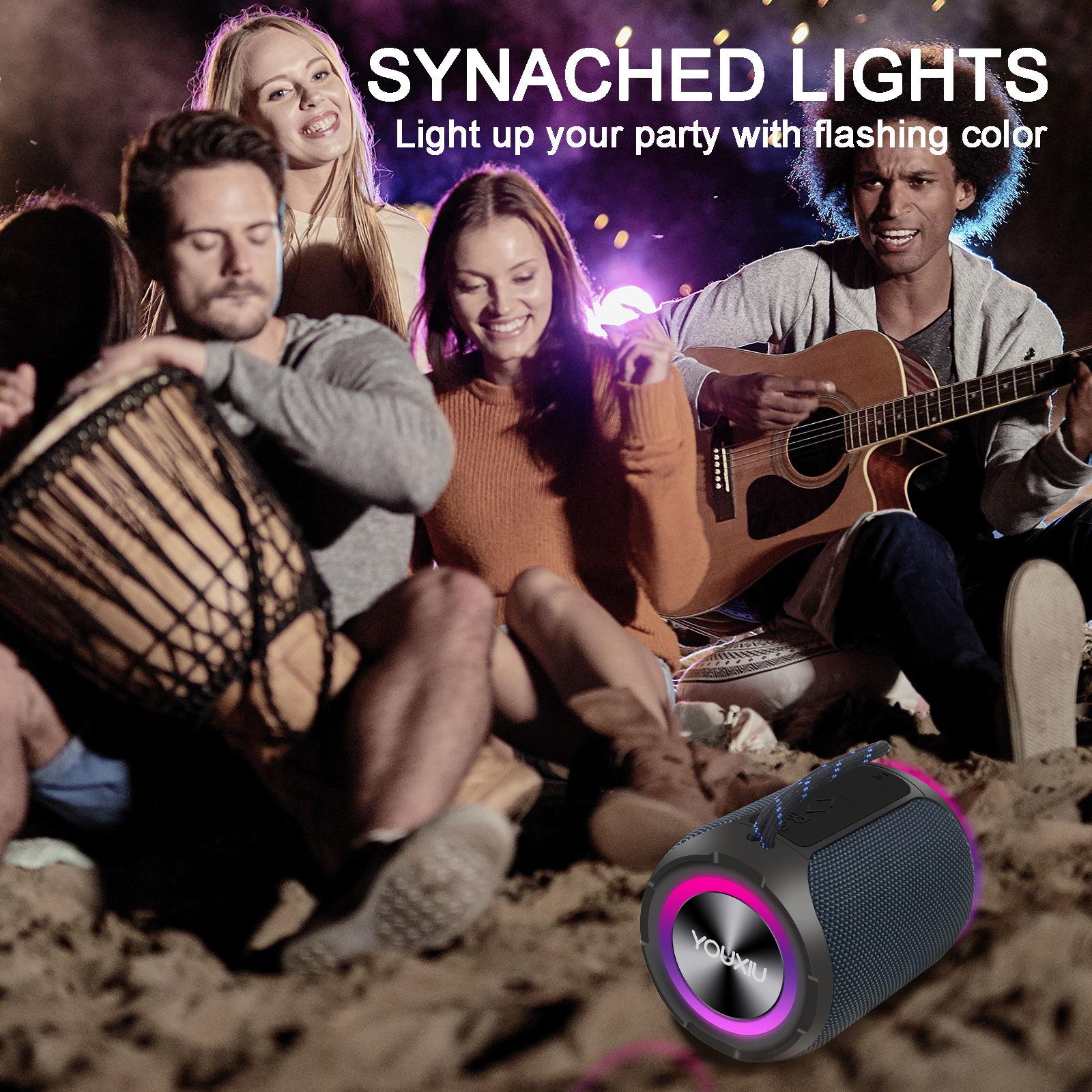 YOUXIU 40W loa bluetooth di động phụ Subwofer 360 độ âm thanh âm thanh âm thanh âm thanh không nước IPX7 Hỗ trợ TF TWS loa USB màu: 40W Đen