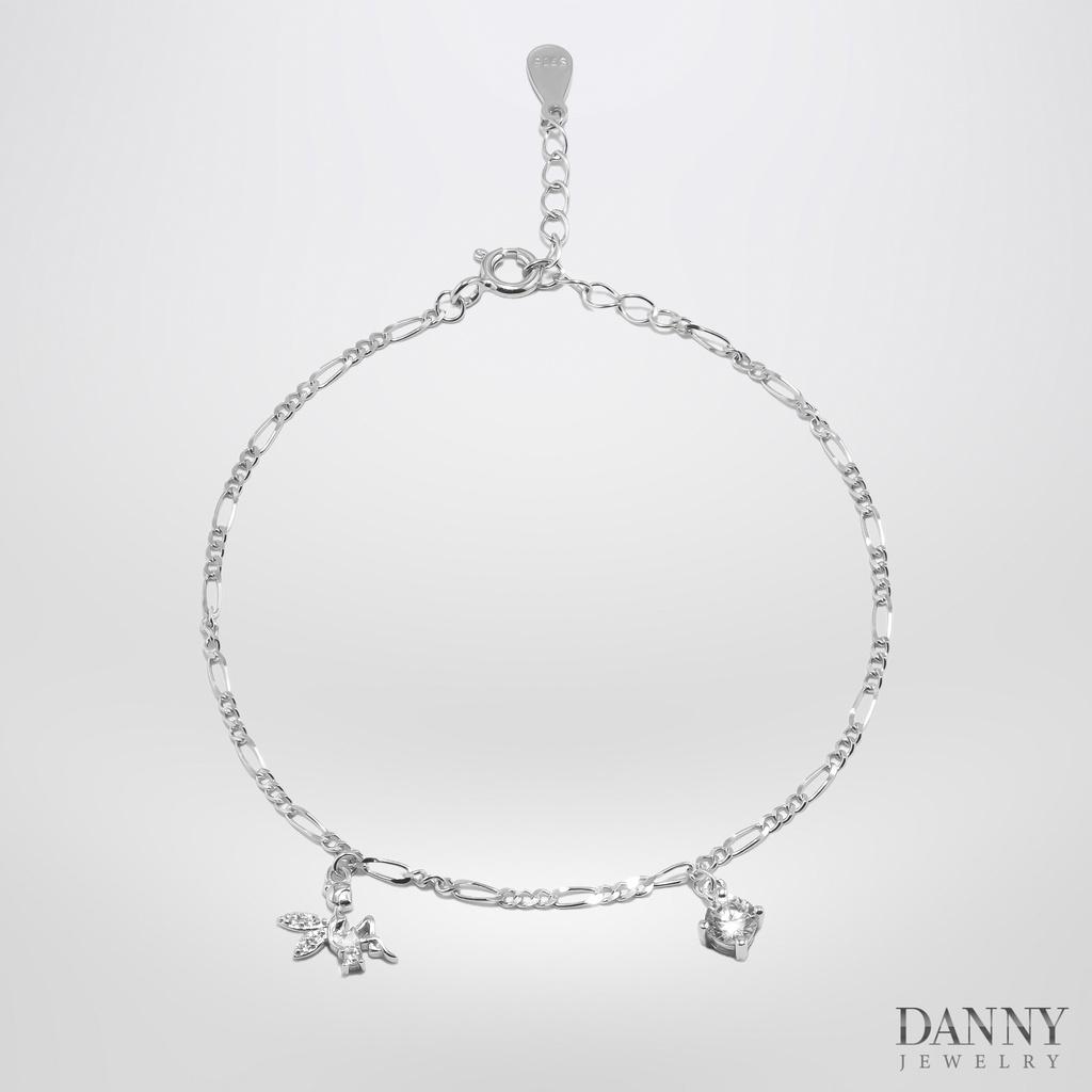 Lắc Tay Danny Jewelry Bạc 925 Xi Rhodium Hoạ Tiết Nàng Tiên Tinker Bell LACY339