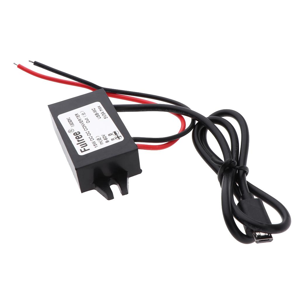 8-60V to 5V Micro USB DC-DC Voltage Converter Car Power Regulator