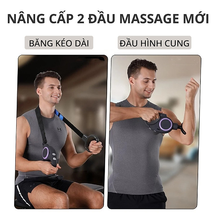 Súng massage Kachi MK353 Pro 6 đầu massage kèm đai rung